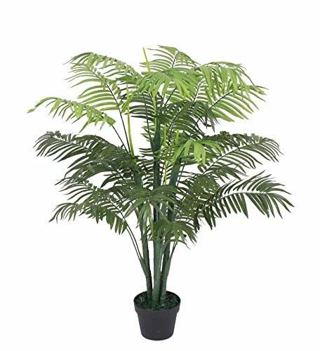 Requena Artificial Tree with Lifelike Leaves, Black Plastic Pot, 120cm, OAK1583