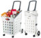 ZHJINGYU Carro de la Compra,Carro Plegable,75L de Capacidad,Carro Plegable,Ruedas giratorias para Tienda,supermercado,Oficina,lavandería (Blanco)