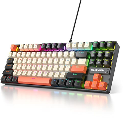SbocKeeb Tastiera Gaming 75% Tenkeyless- Tastiera Meccanica Compatta 80% TKL RGB Senza Tastierino Numerico - Illuminazione RGB - Layout Qwerty Americano