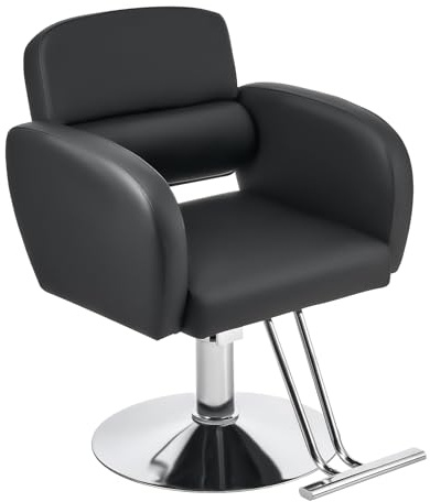 CO-Z Poltrona da Parrucchiere Sedia da Barbiere Professionale con Girevole a 360° Altezza Regolabile 15 cm Poltrona da Parrucchiere Idraulica Capacità di 250 kg per Barbieri e Salone di Bellezza