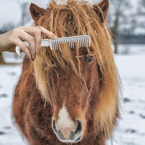 Peines ecuestres de metal para caballos Peine de cerdas gruesas Fácil de sostener Cabe en la caja de herramientas para el cuidado de mascotas Elimina nudos de la melena y la del (6,5 pulgadas)