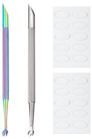 2 Strumenti Per Manicure A Doppia Estremità E 2 Fogli Di Carta Vetrata Bianca, Strumenti Per La Riparazione Delle Unghie, Strumenti Per Manicure In Acciaio Inossidabile, Taglia Cuticole