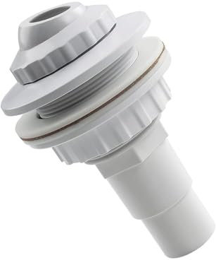 Ugello per Piscina Smontabile, Ugello di Ingresso per Piscine a Parete in Acciaio, Bocchetta di aspirazione per Piscine con pareti in Acciaio, con portagomma 38/32mm, per Il Drenaggio della Piscina