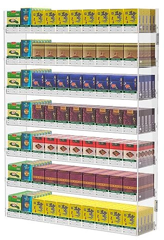 KRXSOBNV, Acryl-Vitrine, Zigarettenspitze, Vitrine for Zigarettensüßigkeiten, Vitrine, Theken-/Wandregal, Ausstellungsregale,Warenpräsentationsregale(104.5x29x73.5cm)