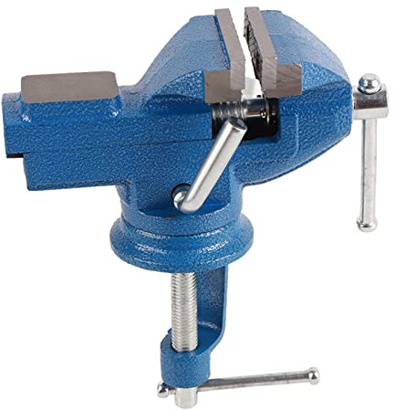 Abrazadera de mesa giratoria con tornillo de banco con yunque para joyería, carpintería de 50/60 mm, mini tornillo de banco, fundición a presión de acero de alta resistencia, (60mm)