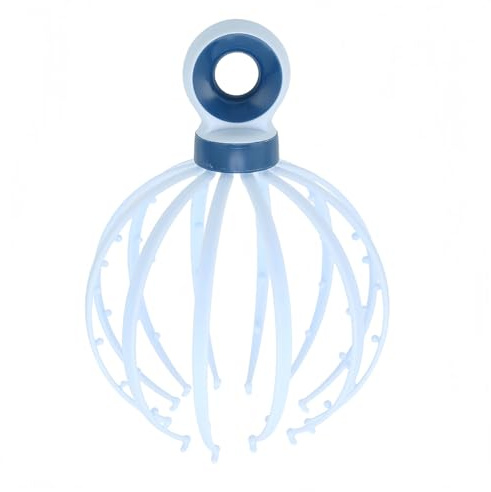 Riven Pieuvre de massage à 18 têtes de massage ergonomiques pour la tension du cuir chevelu et le soulagement du stress, convient pour un usage domestique (bleu)
