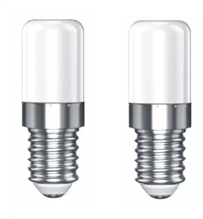 LEDLOCLB Lampadina a LED E14 da 2W,8×2835smd,200lm,AC110-130V,Mini Lampadina a 360° per frigorifero,cappa,illuminazione degli elettrodomestici,pacchetto da 2 (E14 2W 110V/Bianco 6500K)
