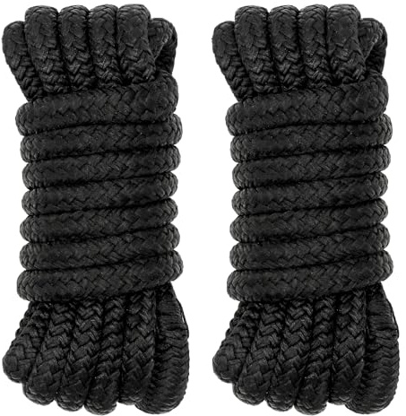 NewDoar 2-pack 12 mm x 6 m dubbelflätade nylondockningslinjer båtrep för dockning med slinga, marina graderade förtöjningslinjer med 30 cm förskarvat öga, höghållfast ankarrep för Pontoon Speedboat