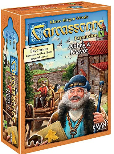 Z-Man Games Age 7+ | Carcassonne Abbey & Mayor | Board Game EXPANSION 5 | Ages 7 + | 2-6 Players | 45 Minutes Playing Time