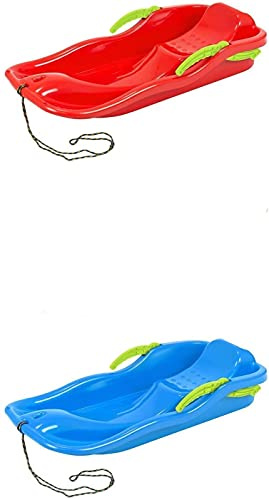 GPH garden pet home HORNET LARGE SLEDGE RED OR BLUE (RANDOM COLOUR SENT) (WITH BRAKES) Kids/Adults Children Snow Sledges Toboggan Sledge Rope Sled Play Snow Ice…
