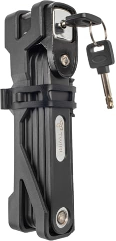 TWIRL Cerradura plegable,con llave, acero, negro