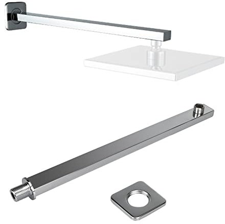 Brausearm, 40cm Edelstahl Quadratisch Wandarm Duscharm für Regenduschkopf Wandmontage (Nein Enthalten Duschkopf)
