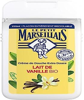 Le Petit Marseillais | Crema doccia extra morbida al latte di vaniglia biologico (flacone da 250 ml) – 92% di ingredienti di origine naturale – Flacone completamente riciclabile