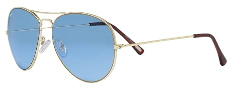 Zippo Gafas de Sol para hombre y mujer, montura dorada y cristales azules, polarizadas, diseño lágrima, montura policarbonato, protección Uv400