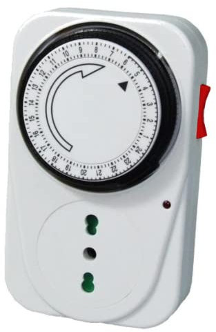 SQUADO - Prise électrique temporisée minuterie 24 heures programmable prise de courant avec minuterie réglable mécanique quotidienne prise italienne blanche