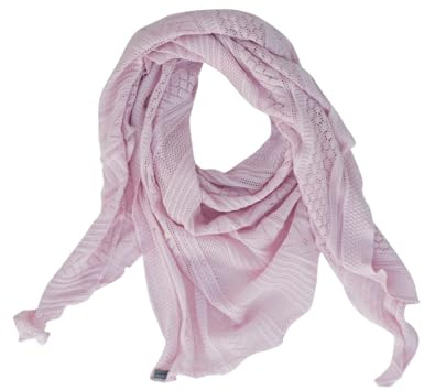 Invero, Foulard triangolare Vanessa, 100% cotone biologico, rosé, 200 cm X 140 cm