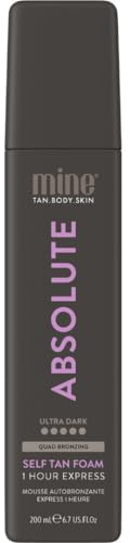 MineTan Absolute Mousse autobronzante | Collection de traitements bronzants – Finition ultra foncée intense pour la peau, express instantané en 1 heure, activation de la mélanine, mousse bronzante