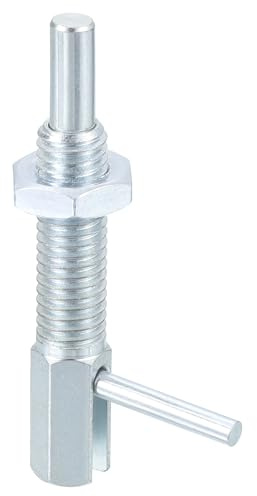 QUARKZMAN Goupille Indexable Rétractable M8 Goupille à Ressort | Verrou à Ressort Télescopique avec Écrou pour Construction Navale et Machines, Acier Au Carbone