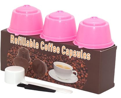 Vasos de filtro de café reutilizables con cepillo y cuchara, adecuados para el hogar u oficina para preparar café, varios colores, paquete de 3