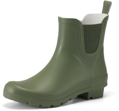 HISEA Short Rain Boots for Women Waterproof, Women's Ankle Rubber Boot for Garden Farm Lightweight Fashion