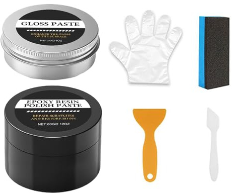 Djowyh Epoxy polerset | glans restaurering kräm – polerpasta för slipning – för nybörjare, proffs, gör-det-själv, konstprojekt, bordsdekoration, modellsmycke