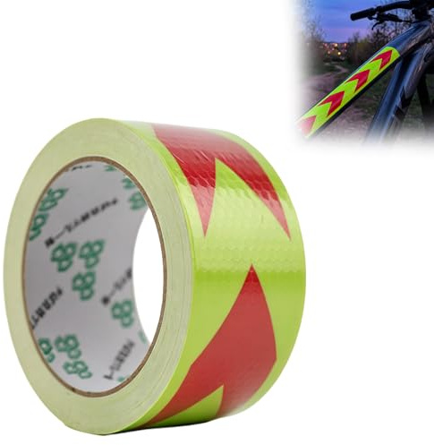 Ruban réfléchissant auto-adhésif, 10 mètres x 5 cm Bande reflechissante autocollante, Ruban signalisation adhésif réfléchissant Vert et rouge, bande réfléchissante pour la sécurité, véhicule et vélo