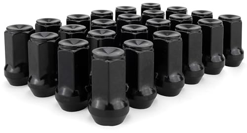 HASKYY 24 dadi per ruota M14 x 1,5 x 41 mm, conico 60° SW19 (larghezza chiave), 6 fori, colore nero I compatibile con Dodge RAM a partire dal 2019