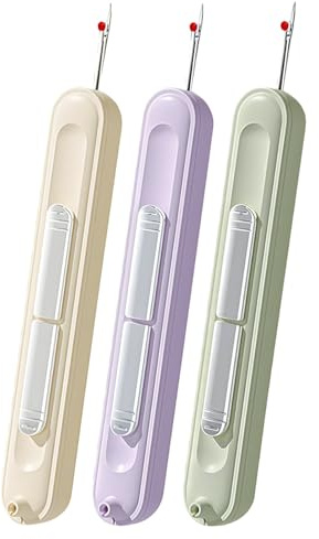 3Pcs Infila ago 2 in 1, scucitore, scucitore elastico per cucire, strumento per la rimozione del filo per cucire a mano, lavorare a maglia, punto croce, Aiuto per Infilare, ricamo e rimozione del filo