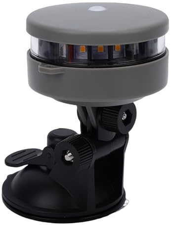 Generic LED Båtnavigeringslampa, PC PA Sugkopp Båtlampa, 18 LED Varmvit 2NM IP67 180 Grader Roterbar för små Båtar Kajaker Paddleboards Nattbruk