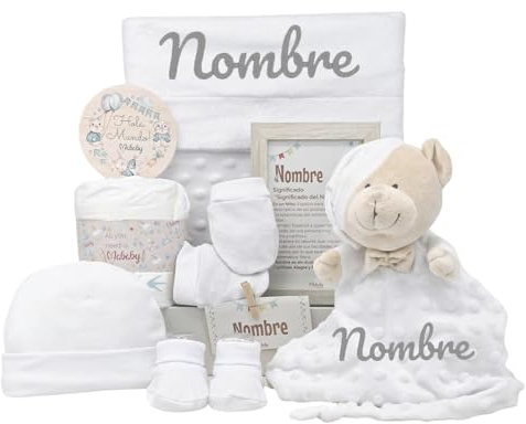 Mababyshop Velvet Canastilla Bebé Recién Nacido Personalizada (Blanco)