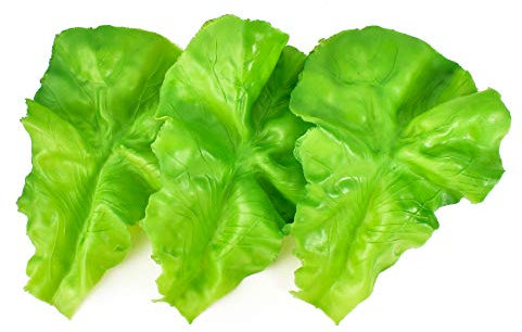 HUIANER 3Pcs Fake Lettuce Leaves Artificial Vegetables Lettuces Simulation Plastic Lifelike for House Kitchen Party Pub Decoration Ornament