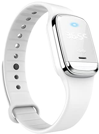 Mosquito Repellent Watch Ultrasonic, Andoer Temperature Measurement Bracelets Ultrasonic Mosquito Repellent Bands Deet Free Bug Insect Repellent Band Reusable Long Protection Support Clock -White