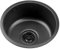 Runde Küchenspüle Schwarz Grau Nano Bar Spüle Edelstahl Küche Kleine Einzelspüle für Bar Balkon Mini Küche Bad (35cm, Schwarz)