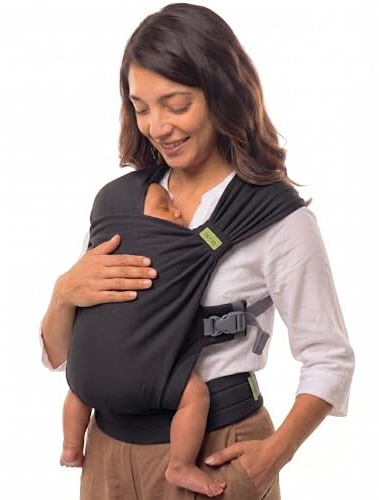 Boba Bliss Portabebés Recién Nacidos y Niños Pequeños, Mochila Portabebés Ergonómica, Fular Portabebé 2 en 1, Canguro para Bebé sin Ataduras, Fular Portabebé Suave y Elástico, 3-15kg (Negro)