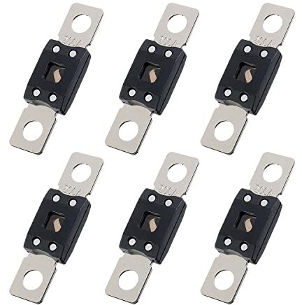 6 Stück Flachsicherungen Kfz Sicherungen, Schraubsicherung, Auto Sicherungen, Mega Sicherung 100/125/150/200A, Flachsicherungen kfz für PKW/Wohnmobil/Motorrad