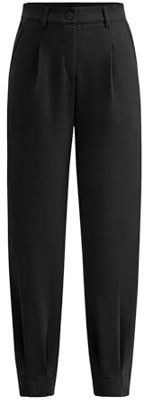 PRETTYGARDEN Womens Dress Pants Business Casual 2025 Trendy High Waisted Ankle Length Dressy Trousers Slacks Work Clothes (Black,X-Large)