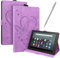JayModCase Case for Amazon All-New Kindle Fire 7 Tablet (2022 Release-12th Generation), PU Leather Flip Stand Function Cover with Card Slot Protective Tablet Case (Purple)