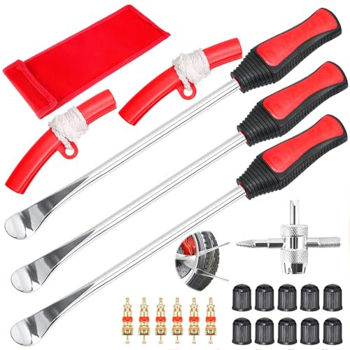 baflovga 3pcs Reifenheber, 11.5 inch Montiereisen Reifen, Reifenmontage Werkzeug, Reifen Hebel Werkzeug Löffel mit Felgenschutz Reifenmontage für Motorrad und Fahrrad