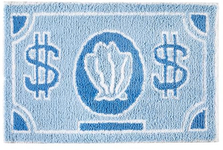 RoomTalks Badteppich, rutschfest, hellblau, türkis, niedlich, waschbar, Cartoon-Geld, getufteter Teppich, Boho, flippig, ästhetisch, cool, 5 x 7,6 cm, kleiner Überwurf für Schlafzimmer, Küche,