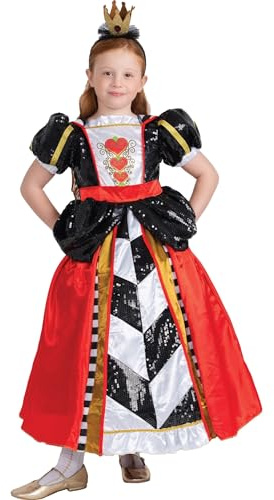 Dress Up America Reine de Cœurs Ensemble de Costume pour enfants - Reine de Cœurs Ensemble d'Habillage pour Jeu de Rôle et Amusement