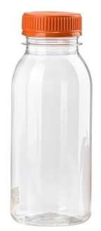 emballage garrigou lot de 20 petites bouteilles réutilisable jus de fruit en plastique transparent avec couvercle orange inviolable - 250 ml Bouteille à Jus de Fruits, smoothies, lait, boissons