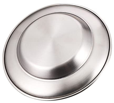 HOLIDYOYO Assiette Acier Assiette Ronde Décorative Pour Dîner Et Desserts Vaisselle Pratique Et Réutilisable De Pour Camping Et Repas à