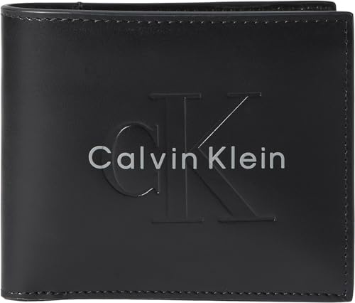 Calvin Klein Bold Billfold W/Coin LV04D1156G Uomo Nero, Taglia Unica