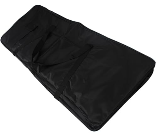 QUMIIRITY Bolsa para Teclado Electrónico de 76 Teclas de Tela Oxford Portátil Asa para Hombro y Mano Funda Protectora Negra para Transporte y Almacenamiento de Instrumentos Musicales