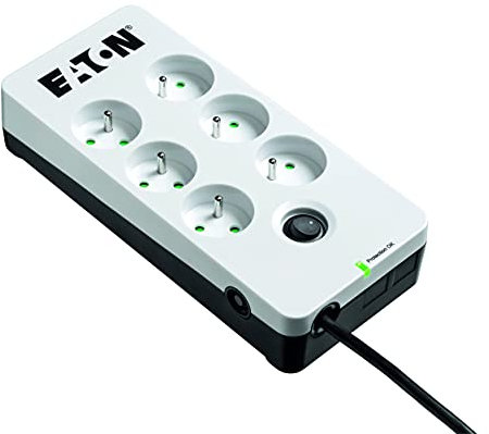 Eaton Multiprise/Parafoudre - Eaton Protection Box 6 FR - PB6F - 6 prises FR - Blanc & Noir