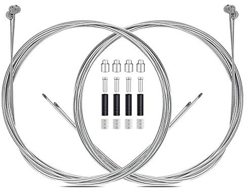 4PCS Premium Bike Brake Cable Set,Universal Standard Bicycle Brake Cable, Professional Bicycle Brake line For Front and Rear Mountain MTB or Road Bikes,include Free Cable Cap End Crimps accessories 2M