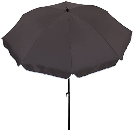 acamp Sonnenschirm rund ø 180 cm Solaris | Made in EU | Sonnenschutzfaktor (UPF) 50+ | Stahlrohr-Gestell wetterfest | Bezug wasserabweisend | Terrassenschirm mit Knick-Gelenk | Anthrazit