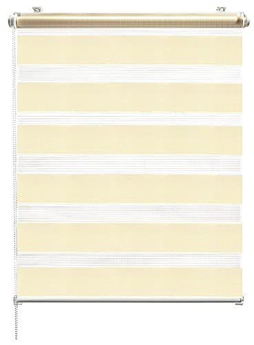 CelinaSun Rollo für Fenster ohne Bohren 90 x 220 cm beige Doppelrollo klemmfix Fensterrollo innen Klemmrollo Jalousie