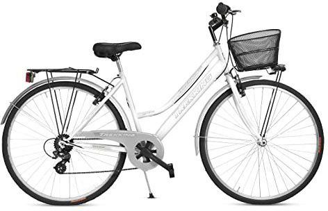 Bicicletta Donna da Passeggio Olanda Misura 28 Bici da città Vintage retrò con Cestino Bianca Con Cambio