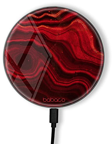 ERT GROUP Original och officiellt licensierad av Babaco Induktionsladdare, Mönster Marble 012 Multicoloured Glas Trådlös Laddningsdocka, Micro USB-kabel 1 Meter 10W